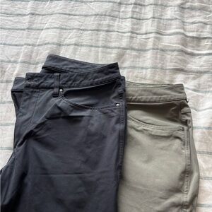 Lululemon ABC Slim-Fit Pant Warpstreme - Obsidian and Grey Sage